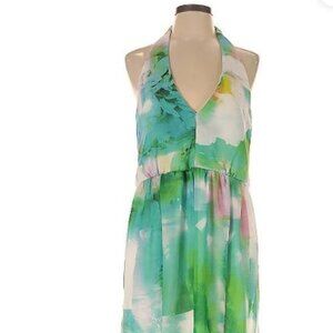 BEBE Flowy Floral Halter Maxi